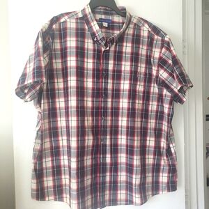 Simply Styled Brand Men's Size 3XL Plaid Shirt - Red, Blue, and White